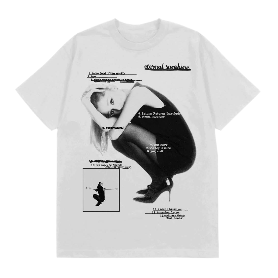 Bravado eternal sunshine tracklist white Ariana Grande T Shirt 