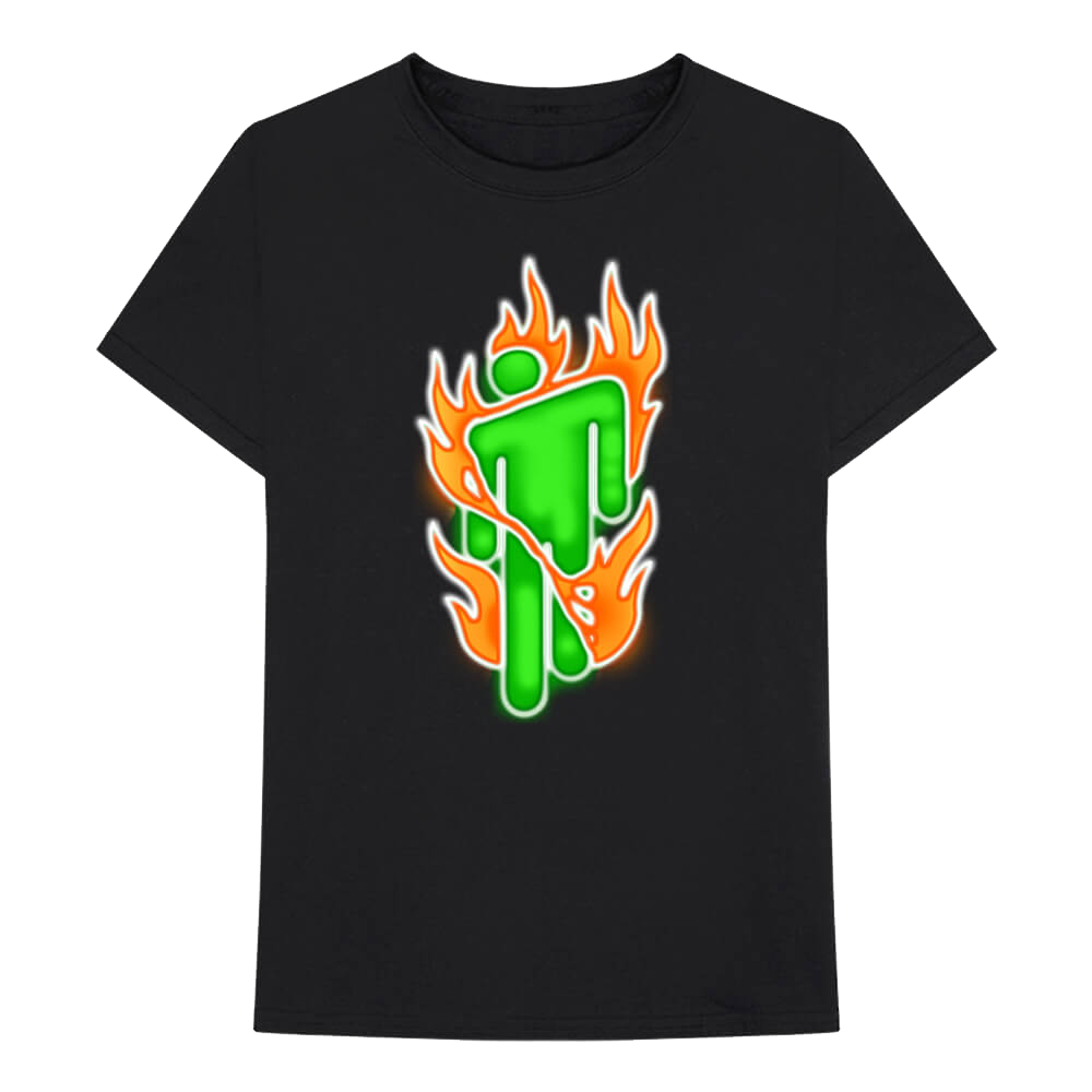 Bravado Airbrush Flames Billie Eilish T Shirt 9093