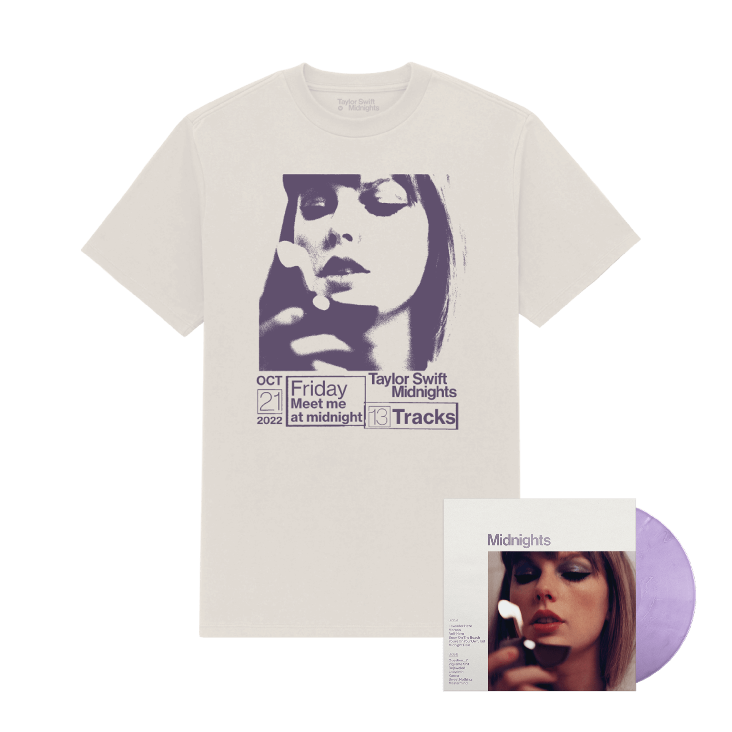 Bravado - Midnights: - Taylor Swift - Lavender Vinyl Bundle + T-Shirt