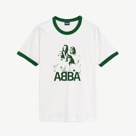 ABBA Ringer T-shirt (Off-White/Green) von ABBA - T-Shirt jetzt im Bravado Store