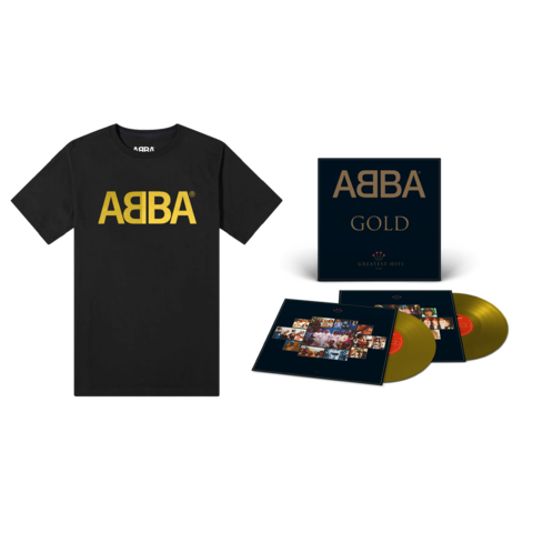 ABBA Gold Bundle von ABBA - Gold Coloured 2LP + Logo T-Shirt jetzt im Bravado Store
