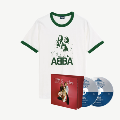 The Singles – The First Fifty Years von ABBA - 2CD + Abba Ringer Tee jetzt im Bravado Store