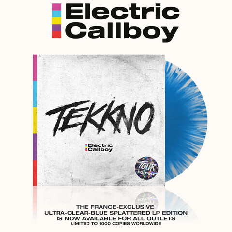 TEKKNO (Tour Edition) von Electric Callboy - LP - Ltd. ultra clear-blue splattered Vinly jetzt im Bravado Store