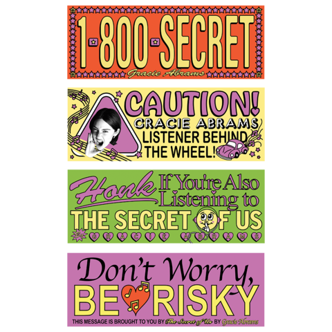 The Secret of Us Bumper Sticker Set-of-4 von Gracie Abrams - Autoaufkleber jetzt im Bravado Store