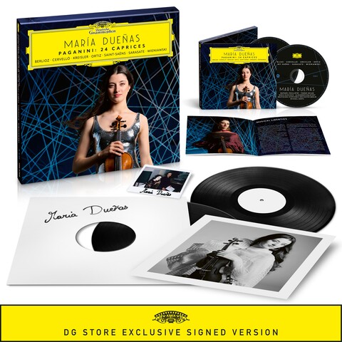 Paganini: 24 Caprices von María Dueñas - Limitierte Fan Box inkl. 2 LP White Label + 2 CD + Sammlerstücke jetzt im Bravado Store