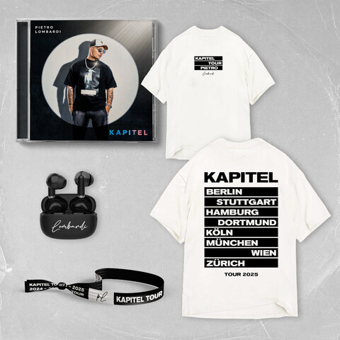 Kapitel von Pietro Lombardi - CD + T-Shirt + Bändchen + Earbuds jetzt im Bravado Store