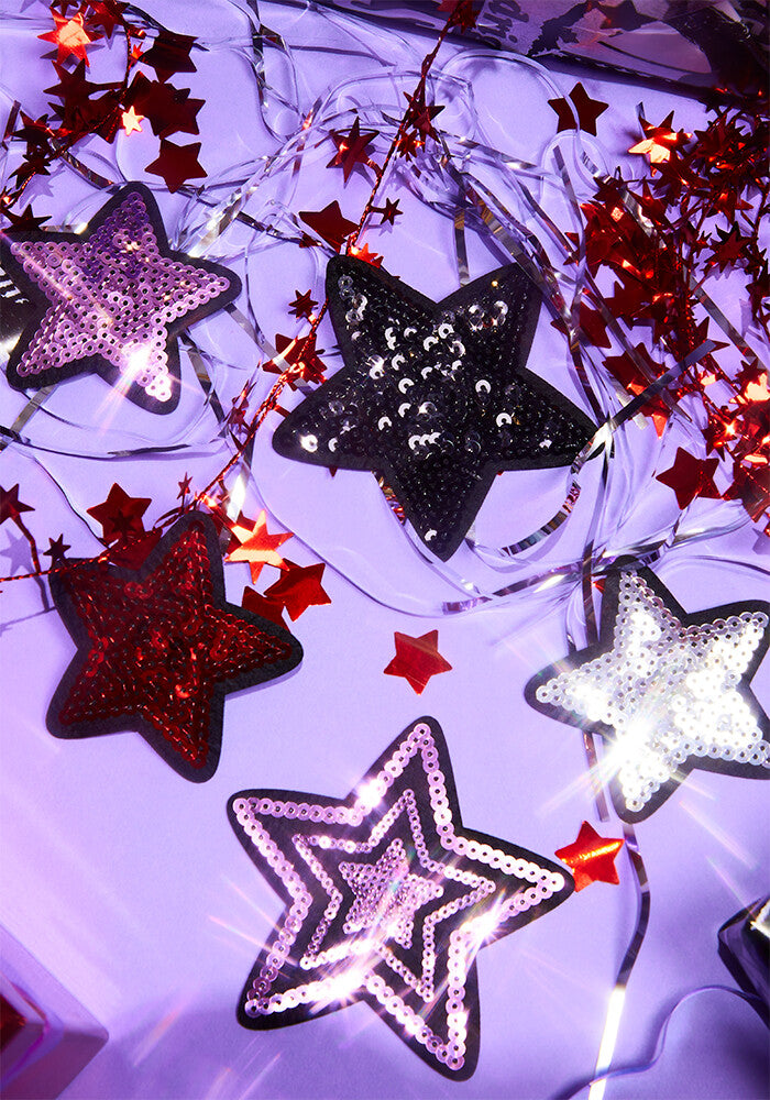 sequin star patch set